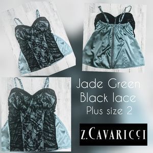 Jade Green black lace Z.Cavaricci corsett 2x